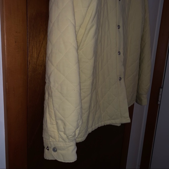 Women’s L REG CABELA’S Yellow Corduroy Quilted Cotton Polyester Insulated Jacket - Picture 6 of 12